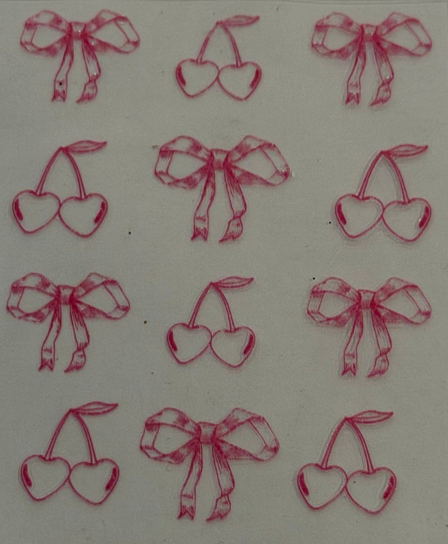 Sanitizer Wrap - Cherry & Bow outline