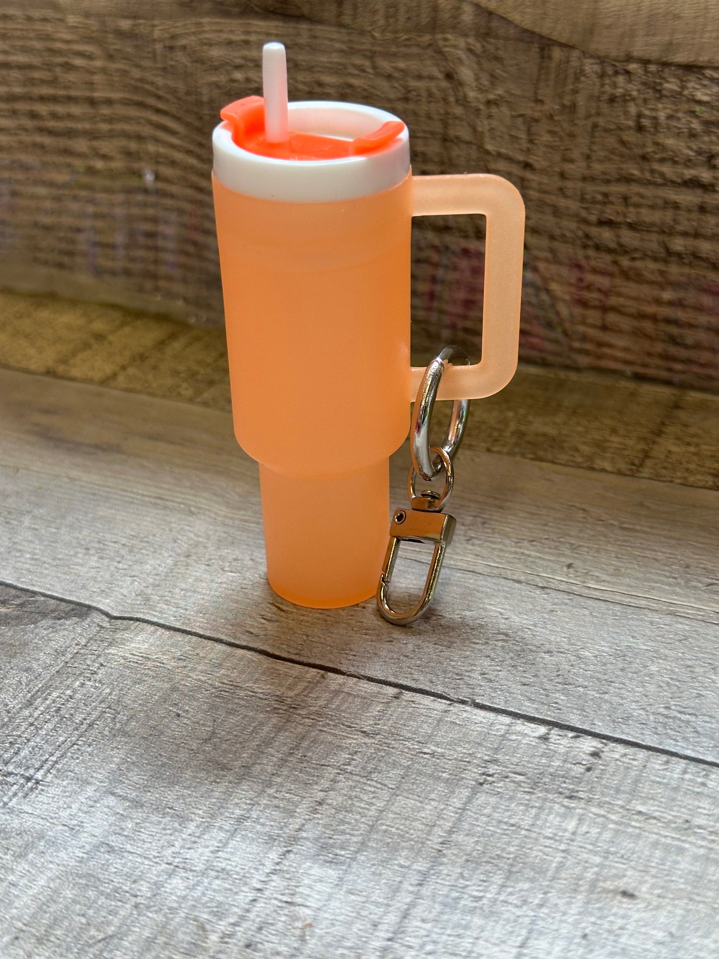 Glow in the Dark Mini Stanley Keychain #Orange