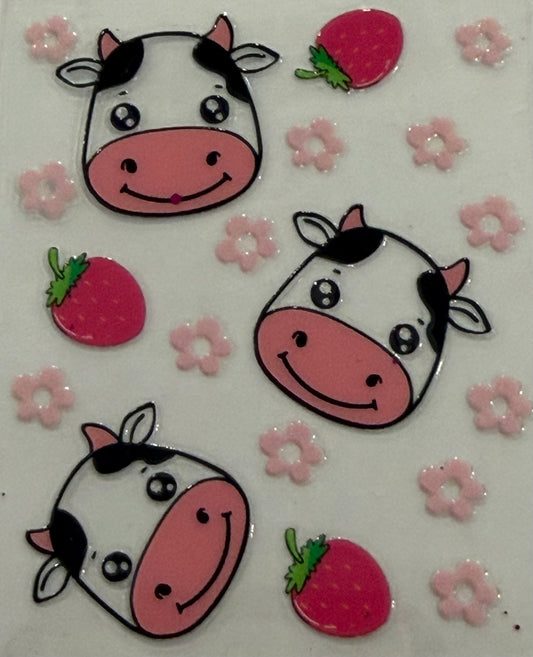 Sanitizer Wrap -Strawberry Flower Cow