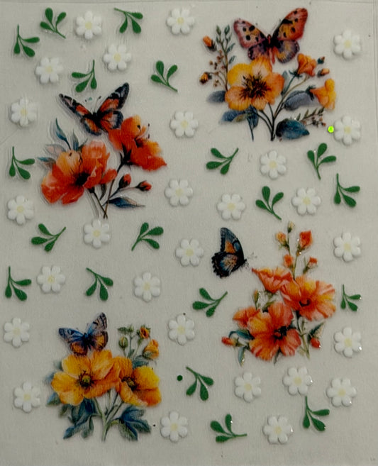 Sanitizer Wrap - Poppies And Butterflies