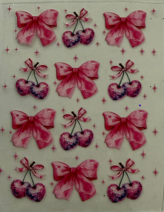 Sanitizer Wrap - Pink Bow & Cherries