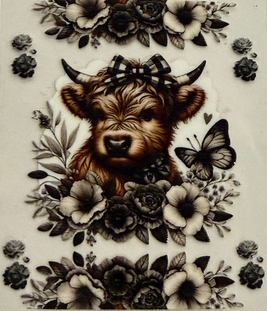 Sanitizer Wraps -Highland Cow Bow