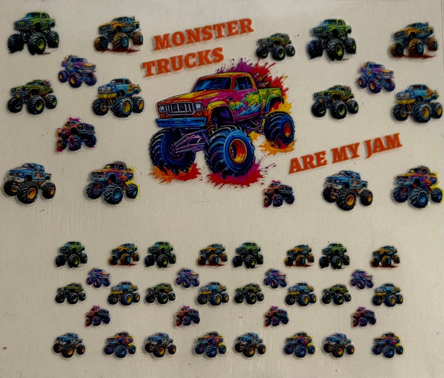 Stanley Cup Key Chain Mini Wrap -Monster Trucks
