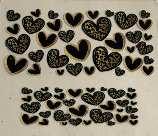 Stanley Cup Key Chain Mini Wrap -Leopard Hearts