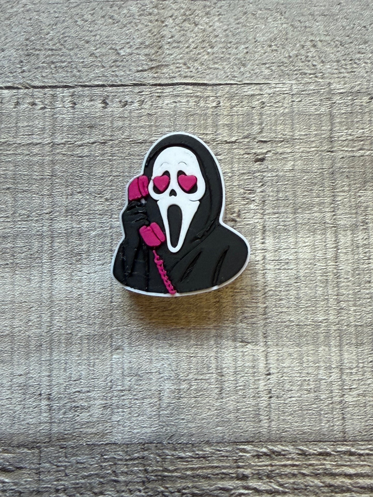 Ghost Face on Phone Straw Topper